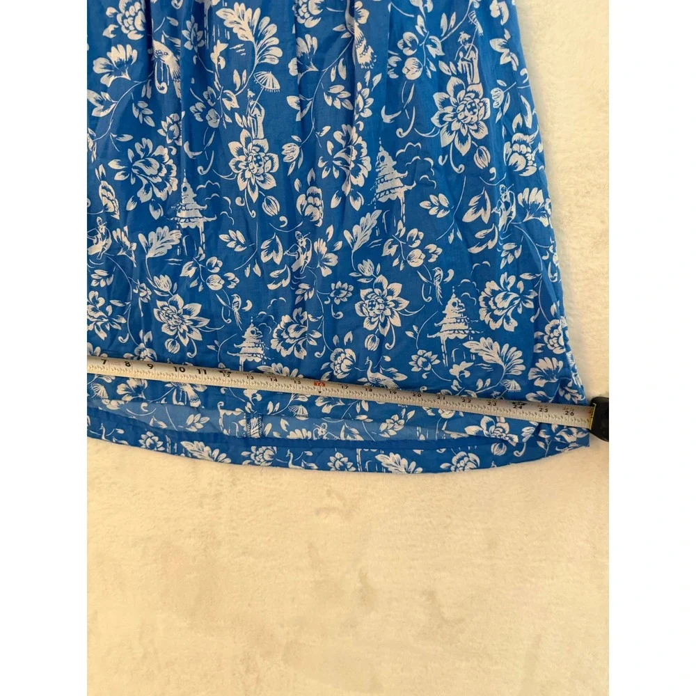 Tea Collection Girls Floral Toile Pagoda Dress Size 8 Sleeveless Ruffle